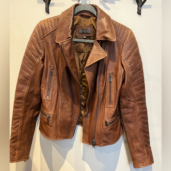 Danier Leather Jacket - Style: Tayla, Dark Cognac - Picture 1 of 13